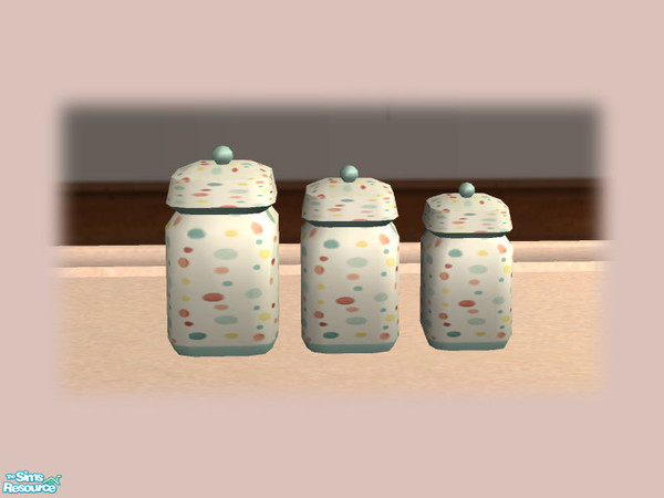 Sims 2 — 50s Retro Kitchen - Jars - Mesh by Shakeshaft — Part of a 50\'s Retro Style Kitchen, in a soft pink texture the