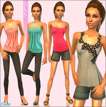 Sims 2 — some denim for teens by justtschibi — 4 Outfits for teens. New Jeans for your teens, two based on one of ulkers