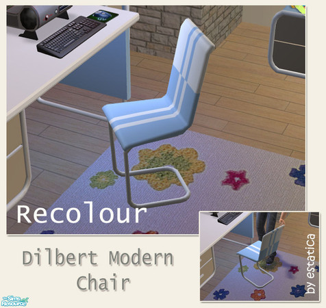 Sims 2 — Dilbert Modern Chair - Blue Recolour by estatica — A blue recolour of the Dilbert Modern Chair. Don\'t forget to