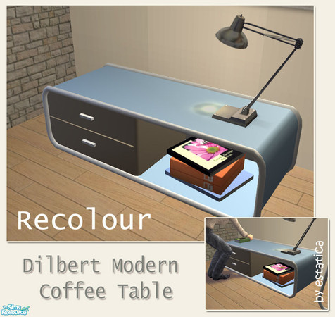 Sims 2 — Dilbert Modern Coffee Table - Blue Recolour by estatica — A blue recolour of the Dilbert Modern Coffee Table.