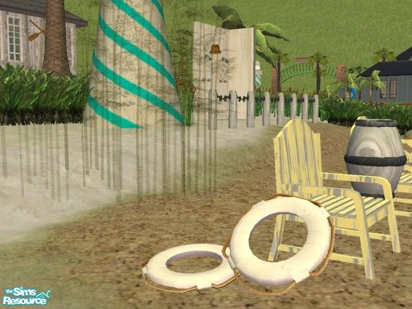 Sims 2 — Nautical Theme Inspired Beach Set - Outdoor Floats by TheNumbersWoman — Very used weathered Floats for the