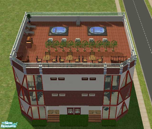 Sims 2 — Hexagone by bibinette18 — 6 apartments, partly decorated 