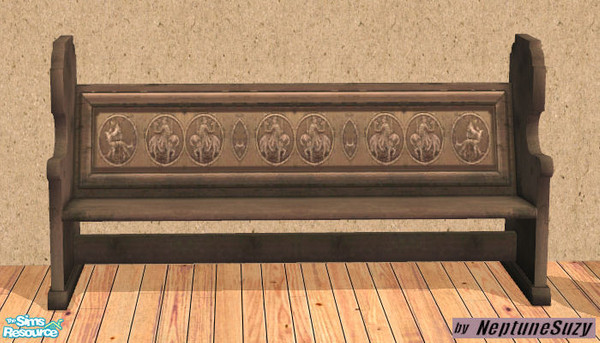 Sims 2 — NSC Medieval Sofa 5 - Washed Wood by Neptunesuzy — Your sims will love this washed wood colored sofa adorned