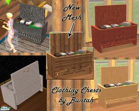 Sims 2 — Clothng Chests by buntah — These work like dressers. I started out trying to make a hamper, but this is what I