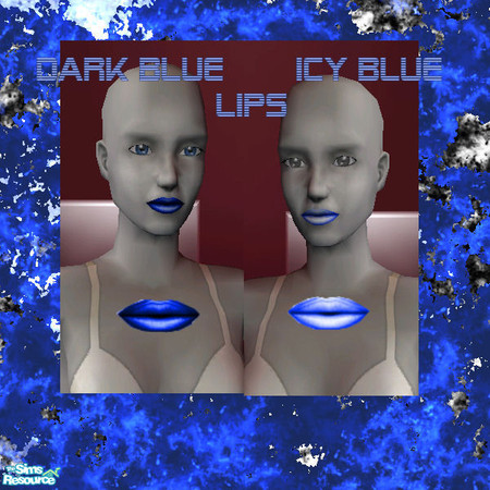 Sims 2 — The Blue Lip Set by simmyfan2852 — Contains two graidents of blue lipsticks!