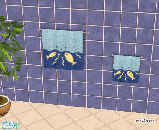 Sims 2 — Splash bathroom towel small by Windkeeper — You need to download small towel mesh, included in "Small