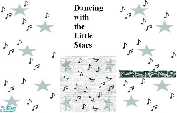 Sims 2 — Dancing with the Little Stars set by Lorah — For the little stars to have a lively stage, too. Black notes,