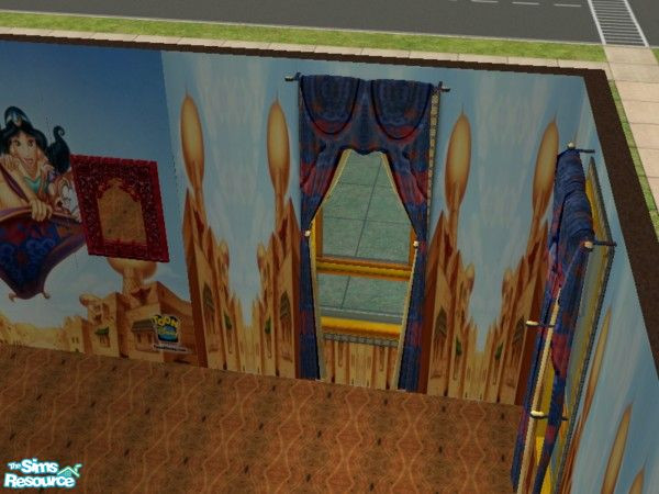 Sims 2 — Aladdin Bedroom curtains by ead425 — Thanks to Toon Disney: 10 items 4 walls: curtains 