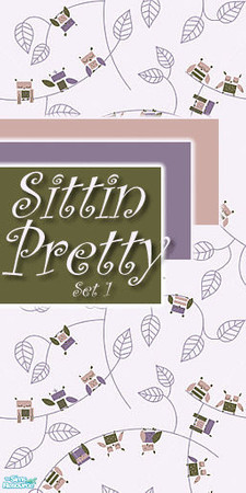 Sims 2 — Sittin Pretty Set 1 by Hferguso — Sittin Pretty Set 1 includes one cute owl patterned wallpaper and 3 solids in