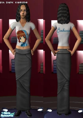 Sims 2 — Anime Fan by Dark_Kagome — A adult sim ^_^ She is wearing a shirt with Sakura from the anime Cardcaptor Sakura