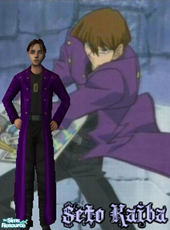 Sims 2 — Seto Kaiba by Karribu_hater11579 — Seto Kaiba from Yu-Gi-Oh wearing the purple trench coat from the early