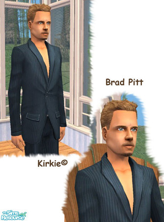 Sims 2 — Brad Pitt by Kirkie — Brad Pitas seen in "Fight Club" but without correct clothing. Dress him as you