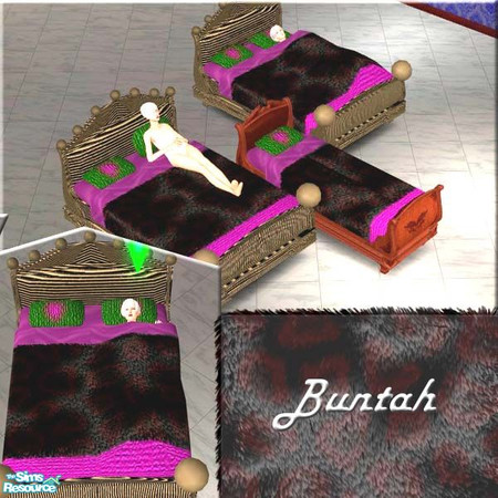 Sims 2 — Black Fuzzy BEDDING with purple accessor by buntah — This bedding works on all bed sizes and types.