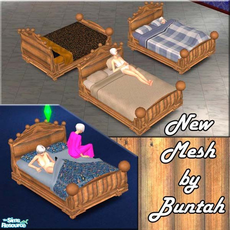 Sims 2 — Ballsy Bed BASE MESH by buntah — This is the base mesh file for my new ballsy bed FRAME. You must have this file