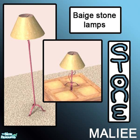 Sims 2 — baige lamp by maliee1 — here is a beautiful baige collectin, of objects made from the finest stone in all of the