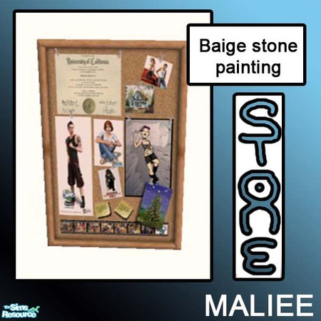 Sims 2 — stone painting by maliee1 — here is a beautiful baige collectin, of objects made from the finest stone in all of