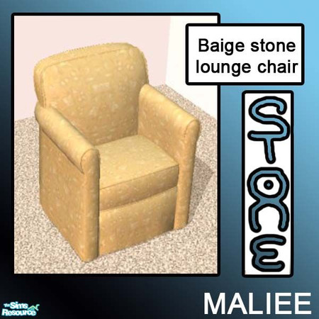 Sims 2 — baige lounge chair by maliee1 — here is a beautiful baige collectin, of objects made from the finest stone in