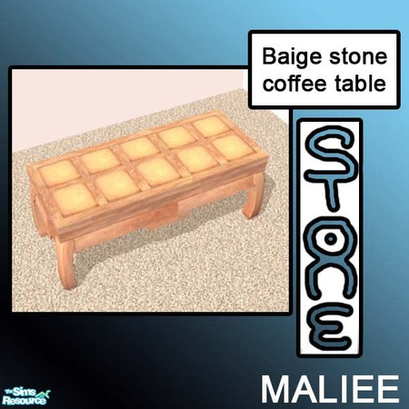 Sims 2 — stone coffee table by maliee1 — here is a beautiful baige collectin, of objects made from the finest stone in