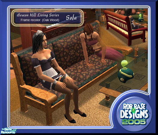 Sims 2 — B.H.L.S.  Sofa, (Oak Frame) by robbase — This is a frame recolor for the B.H.L.S. Sofa. This file requires the