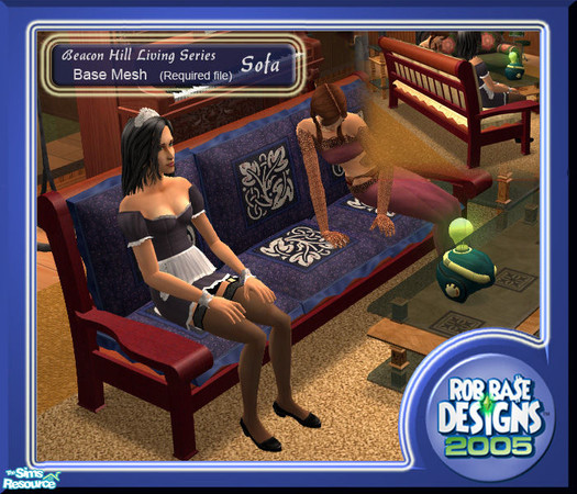 Sims 2 — B.H.L.S.  Sofa, (Base Mesh) by robbase — A new fully recolorable Sofa mesh by RobBase. This is the Mesh File all