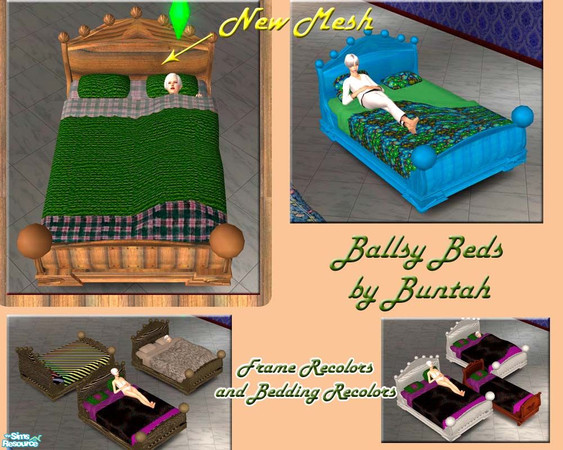 Sims 2 — Ballsy Beds by buntah — This set includes the new mesh file for my ballsy bed, which you must have to see the