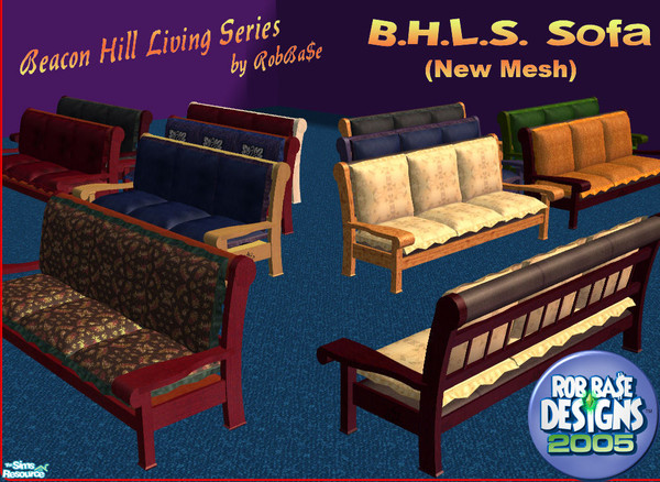 Sims 2 — B.H.L.S.  Sofa by robbase — A new fully recolorable Sofa mesh by RobBase. Please download the BHLS sofa mesh