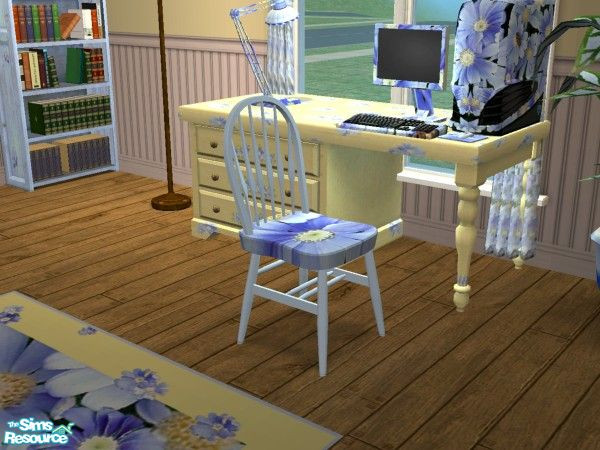 Sims 2 — Blue Daisy Office Chair by candrew22004 — I created a set starting with the Blue Daisy Alienware Computer..and