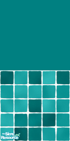 Sims 2 — MDP Teal Half Solid-Tile by MelandStv — There are 10 colours and 2 textures for a total of 20 walls in this set.