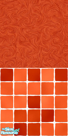 Sims 2 — MDP Burnt Swirl Half Solid-Tile by MelandStv — There are 10 colours and 2 textures for a total of 20 walls in