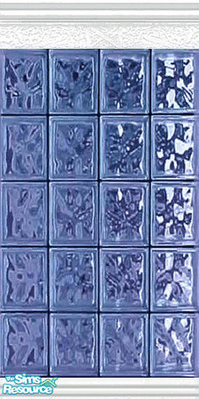 Sims 2 — Starry Night Glass Block Wall Treatment by Cashcraft — A night-blue, glass block wall treatment for the Starry