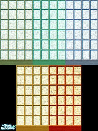 Sims 2 — Shoji What You Got! Wall recolors by arwxphile — 5 recolors of the original Maxis wood panel wallpaper, Shoji