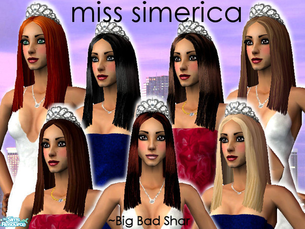 Sims 2 — miss simerica *New Head Mesh* by Big Bad Shar — Crown your sim MISS SIMERICA! *Requires SIMERICA CROWN mesh in