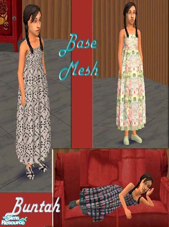 Sims 2 — Nightie and slippers BASE MESH by buntah — This is the BASE MESH for this set. You must have this file and at