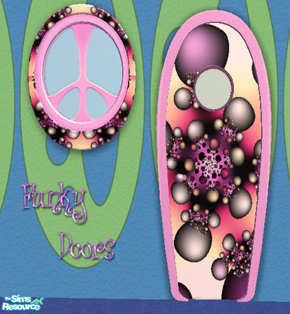 Sims 2 — Funkydoor04 by Cloisonne — Bright door ideal for any hippy home.