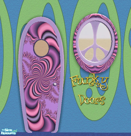 Sims 2 — Funkydoor03 by Cloisonne — Funky doors for any hippy home.
