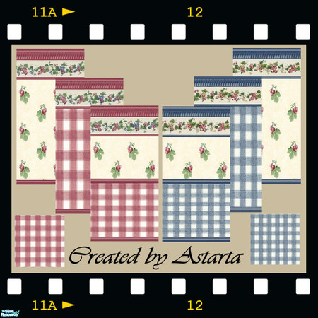 Sims 2 — Grape kitchen by Astarta — Grape wall and floor set for country stile kitchen.