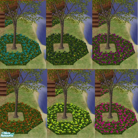 Sims 2 — DGEM's Garden Tones by dangerusgem — 6 Different colored Poppy Flower Beds. Includes Full and Half size flower
