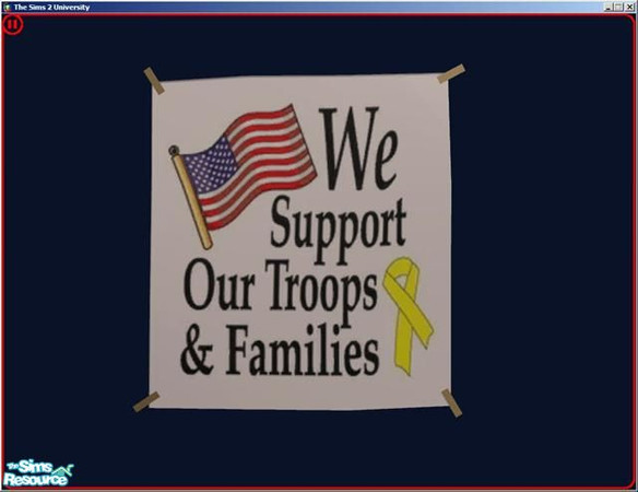 Sims 2 — Support The Troops Poster by dddrake — Find under "Reggae Mon"