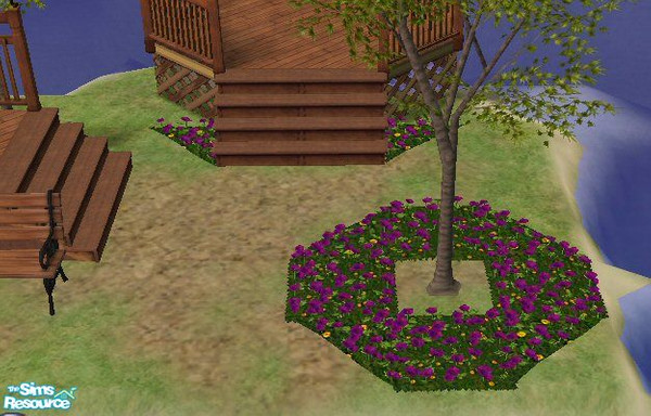Sims 2 — DGEM's Purple Poppy by dangerusgem — Purple Poppy Flower Bed. Includes Full and Half size Flower bed. Get the
