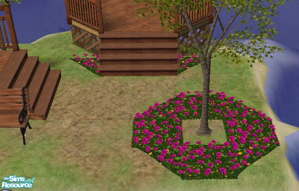 Sims 2 — DGEM's Pink Poppy by dangerusgem — Pink Poppy Flower Bed. Includes Full and Half size Flower bed. Get the set, 6