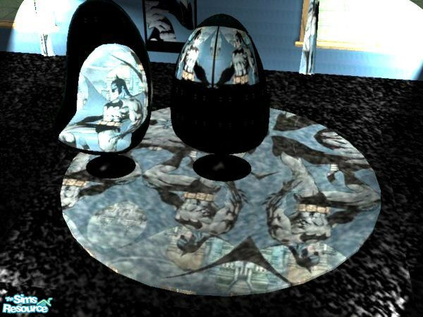 Sims 2 — Batman egg chair and recliner by ead425 — Thanks to DC comics:13 items: 2 walls 1 floor: egg chairs 
