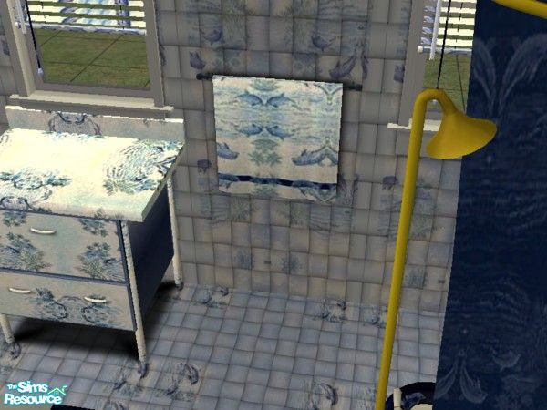 Sims 2 — dolphin bath towel by ead425 — 12 items 1 wall 1 floor: towel 
