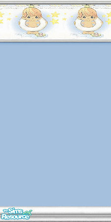 Sims 2 — Precious Moments Bath Time Border by Lorah — A Precious Moments toddler king border with baby blue.