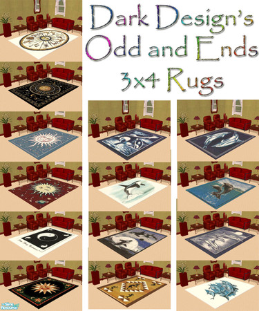 Sims 2 — Dark Design's 3x4 Rugs by Dark_Design — A collection of 3 x 4 rugs. You must have Windkeeper and Echo meshes to