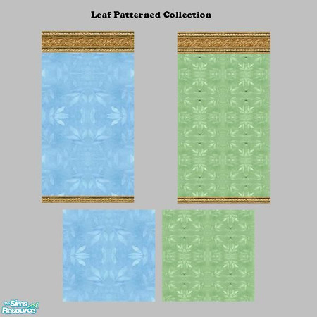 Sims 2 — Leaf Pattern Collection by ms_teree — Spring is in the air. Here are some leaf patterned wall and floors to