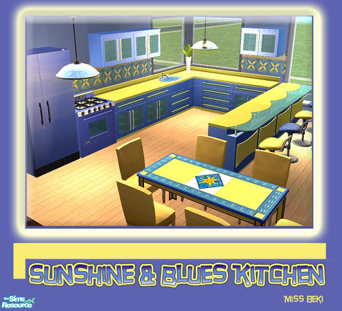 Sims 2 — Sunshine Blues Kitchen Setting by miss_beki — Sunshine Blues Kitchen Collection by Miss Beki. Hope you like it.