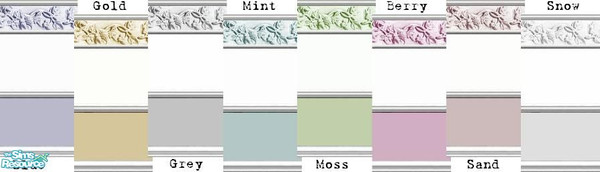 Sims 2 — Spring in Pastel by Lorah — Blue, berry, gold, grey, mint, moss, sand and snow.