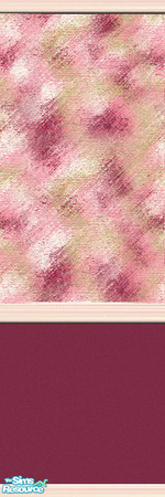 Sims 2 — GR - Abstract & Wine by Simaddict99 — Abstract print walppaper paired with wine and trimmed with blush wood.