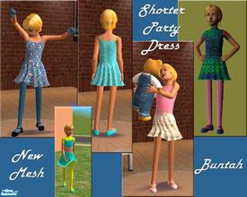 Sims 2 — Shorter Party Dresses by buntah — This set includes a new mesh for a shorter party dress, along with five