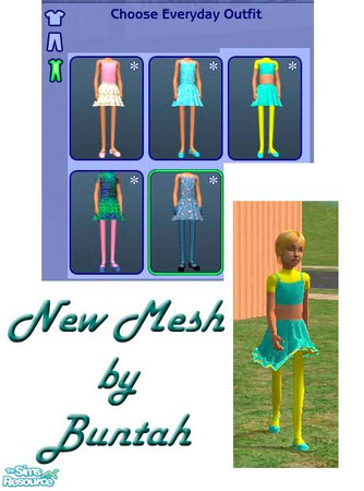 Sims 2 — Shorter Party Dress BASE MESH by buntah — This is the mesh file for this set. You MUST have this one and at